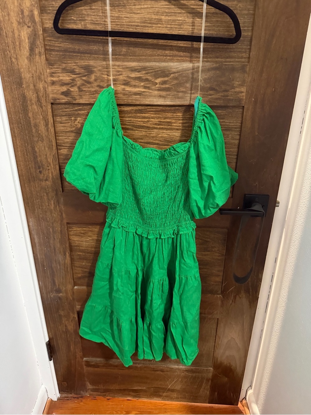 Petal & Pup Emerald Green Smocked Dress with Puff Sleeve